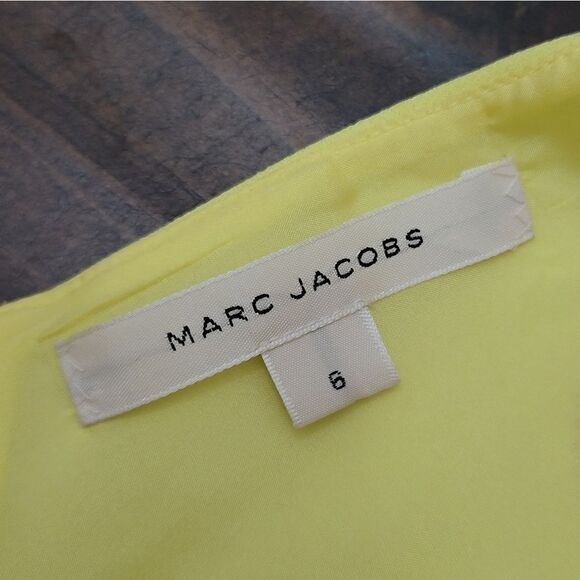 MARC JACOBS Polka Dot & Floral Print Romantic Retro Silk Midi Sunny Dress Size 6 - Picture 7 of 11